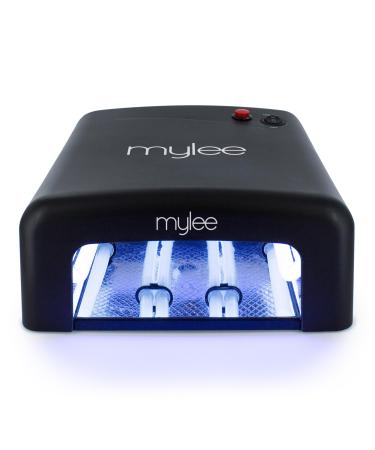 MYLEE UV Gel Nail Curing Lamp 36 Watt Fast Drying Gel Polish Manicure & Pedicure Removable Tray 120-Second Preset Timer 4 x 9W UV Bulbs (Included) UK Plug (Black)