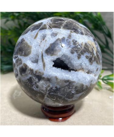 Sphalerite Stones Natural Shpere Ball Quartz Crystal Geode Feng Shui Home Crafts Decoration+Stand 1pc (Color : 430-440g) - Buy Online on SooperMarket.com