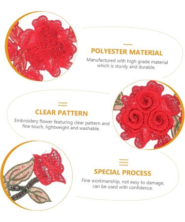 KALLORY 6 Pcs Embroidery Appliqu Flower Decals Embroidery Paste Diy Craft Supply Folk- 3d - Buy Online on SooperMarket.com