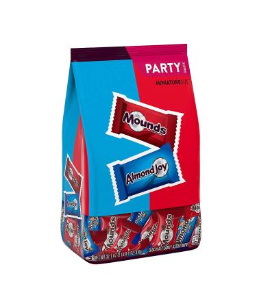 MOUNDS and ALMOND JOY Miniatures Chocolate and Coconut Assortment Halloween Candy, Bulk, 32.1 oz Party Pack