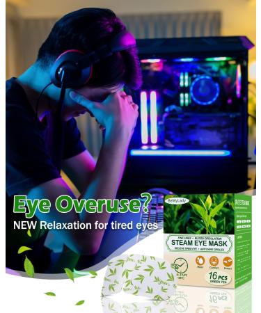 Heated Eye Mask for Fast Dry Eye Relief - 16 Pack Self-Heating Eye Masks - Travel Ready Eye Treatment - Green Tea Scent - Buy Online on SooperMarket.com