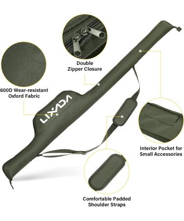 Lixada 55 Inch Portable Folding Fishing Rod Bag - Army Green | Protective Cover Case for Fishing Poles | Tackle Storage Solution - Buy Online on SooperMarket.com