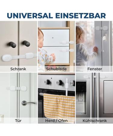 Hoffenbach Child Locking for Closets & Drawers - 8 Pack No-Drill Baby Safety Lock for Cabinets & Drawers - Secure Your Home Today! - Buy Online on SooperMarket.com
