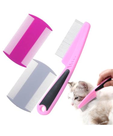 3 Pcs Dog Flea Comb Double-Sided Flea Comb Remove Float Hair Tear Marks Tick Removal Tool Double-Sided Flea Comb for Cat Dog