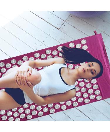 Accupuncher Mat | Portable Pressure Point Mat with Strike | Accupressure Mat and Pillow Set Promotes Relaxation & Strike for Optimal Health and Wellness Purple Two Piece Suit - Buy Online on SooperMarket.com