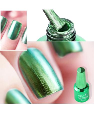Green Nail Polish Chrome Metallic Nail Varnish Mirror Quick Dry Metal Effect No UV Needed Christmas Nail Art Polish Chrome Nail Polish - Buy Online on SooperMarket.com