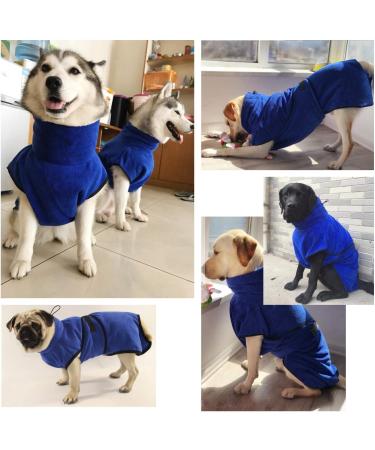Happy Hachi Microfiber Dog Bathrobe - Super Absorbent & Fast Drying Towel for Small Medium & Large Dogs & Cats - Washable Beach Towel (Blue L) - Buy Online on SooperMarket.com