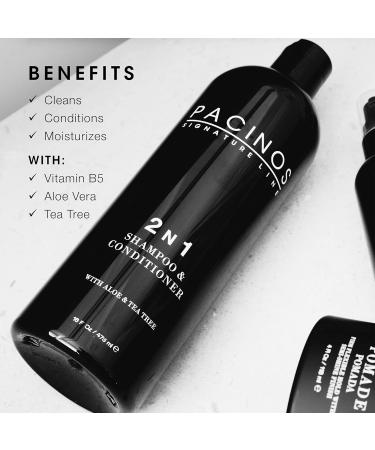 Pacinos 2-in-1 Shampoo & Conditioner - Aloe Vera & Tea Tree - Moisturizing Lightweight Formula for All Hair Types - 16 fl. oz. | International Shipping - Buy Online on SooperMarket.com