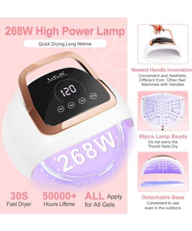 Professional UV LED Nail Lamp - LKE 268W Fast Curing Gel Nail Dryer with 66 Beads 4 Timers & Auto Sensor for Home & Salon Use - Buy Online on SooperMarket.com