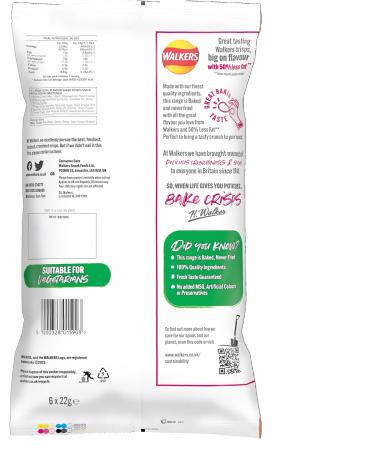 Walkers Oven Baked Prawn Cocktail Crisps 6 x 22g - Delicious Snack Pack - Buy Online on SooperMarket.com