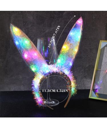Zoestar Light Up Bunny Headband Led Glow Rabbit Ear Hair Bands Bunny Cosplay Costume Headwear for Women - Buy Online on SooperMarket.com