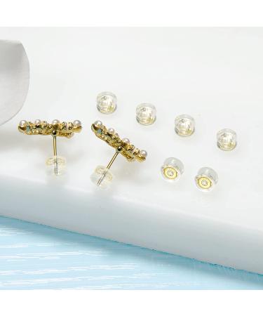 18K Gold Silicone Earring Backs for Heavy Earrings - Secure Locking, Hypoallergenic, Soft Clear Backs for Adults & Kids - Buy Online on SooperMarket.com
