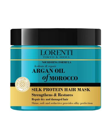 Lorenti Deep Conditioning Hair Mask 500 ml | For Dry Damaged Dense & Frizzed Hair | Contains Vitamin B7 & Proteins to Balance & Moisturize Hair | 16.9 Fl Oz (Argan Oil)