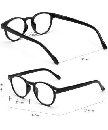 JM 4 Pack Vintage Round Spring Hinge Reading Glasses for Men & Women +1.0 Mixed Color Set - Buy Online on SooperMarket.com
