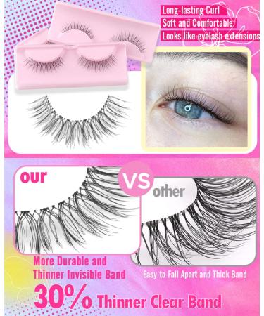 Geeneiya Wispy Natural Look 10mm Short False Eyelashes - 6 Pack Faux Mink Strip Lashes - Buy Online on SooperMarket.com
