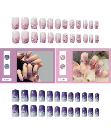 Dopi Purple Butterflies Gel Nail Strips - Long Lasting & Easy to Use - Buy Online on SooperMarket.com