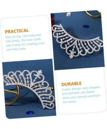 WOFASHPURET Crown Side Hair Comb Hair Side Comb Hair Topper Hair Barrettes for Women Rhinestone Hair Comb Hair Accessories for Women Wedding Women Crown Hairpiece Tiara Alloy Hair up Girl Miss - Buy Online on SooperMarket.com