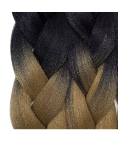 Tess Braids Extensions - 60 cm Jumbo Kanecalon Ombre Hair Braids (3 Pack) #23 Medium Blonde/Black for Stunning Box Braids - Buy Online on SooperMarket.com