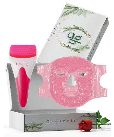 Ice Face Roller Cooling Mask for Dark Circles & Puffiness Relief - Gel Cold Eye Mask for Skin Care & Headache Relief - Reusable Bead Compress Pack - Gifts for Mom - Pink - Buy Online on SooperMarket.com