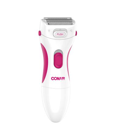 Conair Body and Facial Hair Removal for Women  Cordless Electric Dual Foil Shaver & Trimmer  Perfect for Face  Ear/Nose  Eyebrows  Legs  and Bikini Lines Foil Shaver White/Pink