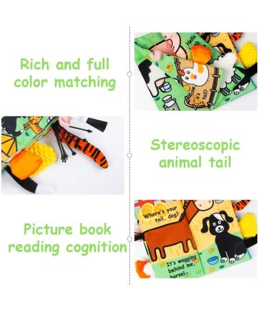Eutionho Baby Soft Book | 3D Animals Tails | Crinkle Sensory Touch and Feel | Farm Tails | Ideal for Baby Toddler Kids - Buy Online on SooperMarket.com