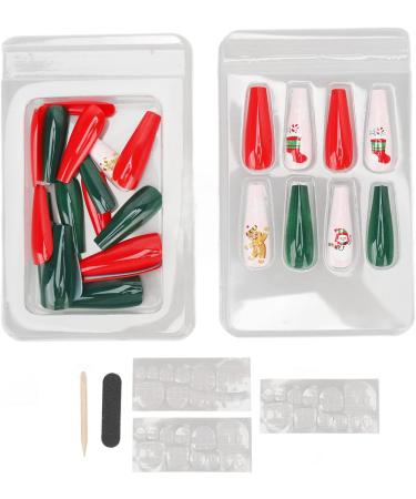 Christmas False Nails Thin Full Wrap Colourfast Pattern Fake Nails 30pcs for Christmas Holiday (0070 LJ04) - Buy Online on SooperMarket.com