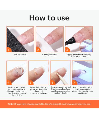 Modelones Solid Nail Glue Gel - Long-Lasting Strong Adhesion for Press On & Acrylic Nails | 30g DIY Nail Art UV Light Cured - Buy Online on SooperMarket.com