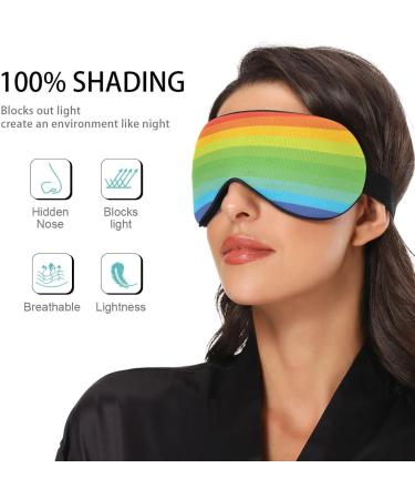Haskirky Light Blocking Eye Mask - Breathable & Adjustable for Men and Women - Ideal for Travel, Yoga & Deep Sleep - Rainbow Design - Buy Online on SooperMarket.com