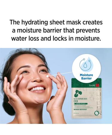 Soo AE Hanbang Cica Facial Mask - 12 EA | Soothing & Calming Korean Skincare Mask - Shop Internationally - Buy Online on SooperMarket.com