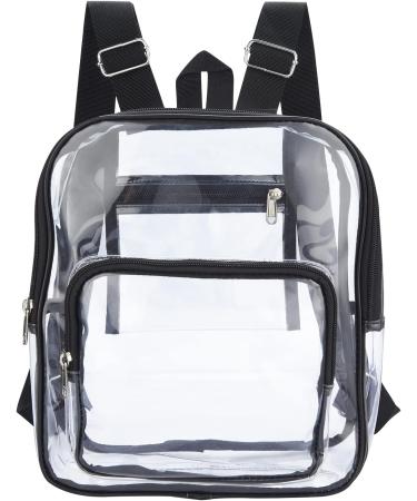 Cute Clear Mini Backpack - Stadium Approved Waterproof Lightweight Bag for Travel, Work, Concerts & Events (Black) - Buy Online on SooperMarket.com