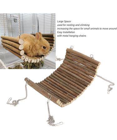 Rabbit Wood Swing Hammock - Multifunctional Natural Wooden Resting Platform for Hamsters Mice & Sparrows (15x30 cm) - Buy Online on SooperMarket.com