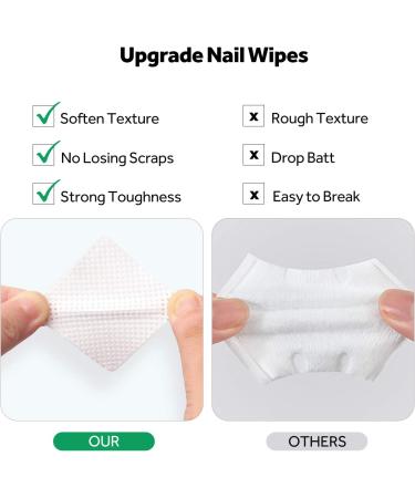 1600PCS Lint Free Nail & Eyelash Extension Glue Wipes | Soft Cotton Cleanser & Remover Pads - Buy Online on SooperMarket.com