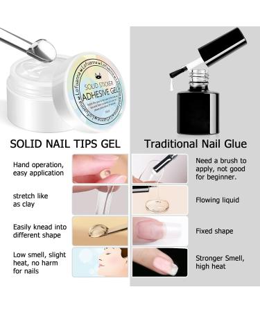 Lofuanna 15g Solid Gel Glue for Nail Tips | Nail Art Rhinestone Adhesive | Press on Nails UV/LED | 3D Sculpture Gel Mold | DIY Nail Design Kit (2Pcs) - Buy Online on SooperMarket.com