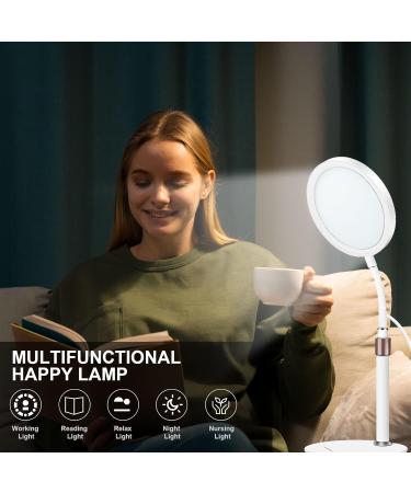 Happy Lamp 10000 Lux Desk Sun Lamp with 360 Adjustable Gooseneck & 3 Colors & 10 Brightness Levels for Reading/Office/Home small - Buy Online on SooperMarket.com