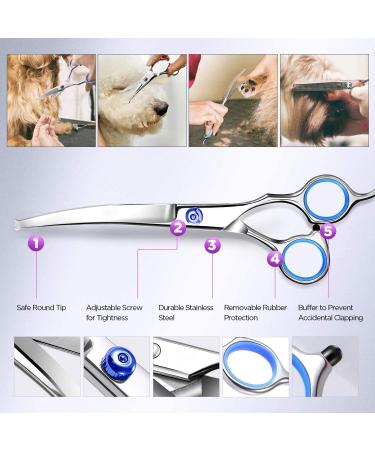 Maxshop Professional Dog Grooming Scissors Set - Titanium Stainless Steel Thinning Shears for Dogs & Cats - Set of 3 - Buy Online on SooperMarket.com