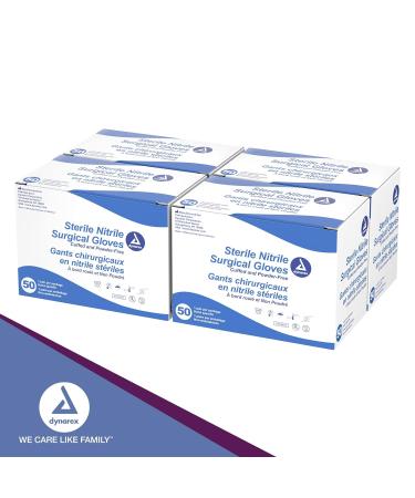 Dynarex Sterile Nitrile Surgical Gloves 6 Mil Size 8 - Case of 200 Pairs | Powder-Free, Puncture-Resistant - Buy Online on SooperMarket.com