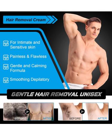 Intimate Private Hair Removal Cream for Men | Painless & Effective Depilatory Cream for All Skin Types | Unwanted Hair Removal in Private Areas - Buy Online on SooperMarket.com