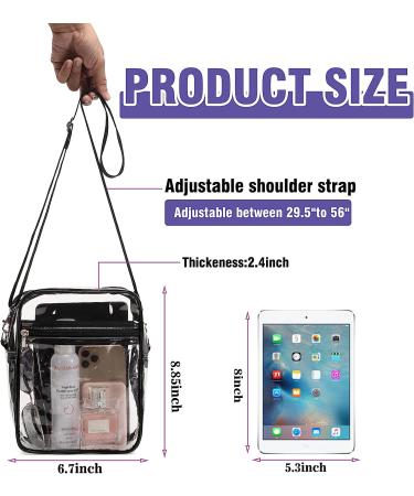 YCBB Clear Stadium-Approved Purse for Women - Adjustable Shoulder Strap - 8.8 Inch Clear Bag - Buy Online on SooperMarket.com