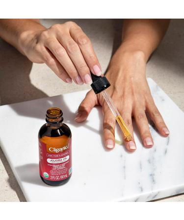 Cliganic USDA Organic Jojoba Oil - 100% Pure, Cold Pressed, Hexane Free - 2oz | For Hair & Face - Base Carrier Oil - Buy Online on SooperMarket.com