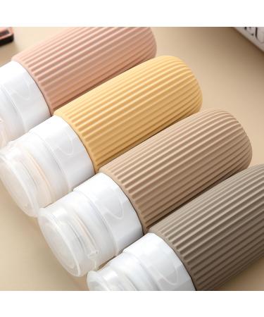 Gemice Travel Bottles for Toiletries CAA Approved 60ml Silicone Travel Bottles Leak Proof Squeezable Travel Size Containers Travel Essentials for Lotion Soap Liquid Shampoo BPA Free(4 Pack) Apricot - Buy Online on SooperMarket.com