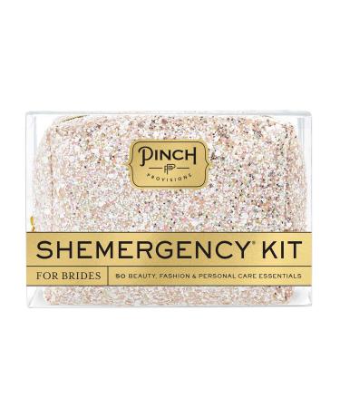 Pinch Provisions Shemergency Kit for Brides includes 50 Must-Have Emergency Essential Items for The Big Day Mid-Size Multi-Functional Pouch Perfect Survival Kit for Wedding Day Pink Diamond Glitter