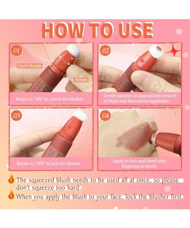 LSxia Liquid Blush Makeup Wand - Cream Blush with Cushion Applicator | Cheeks Tint for Natural Glow | Dewy Finish, Weightless & Long-wearing | #101 SEDUCTIVE-Nude Pink - Buy Online on SooperMarket.com