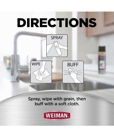 Weiman Stainless Steel Cleaner & Polish - 2 Pack Aerosol Spray with Microfiber Cloth - Streak-Free Shine for Refrigerator, Oven, Dishwasher, Stove - Protects from Fingerprints - Buy Online on SooperMarket.com