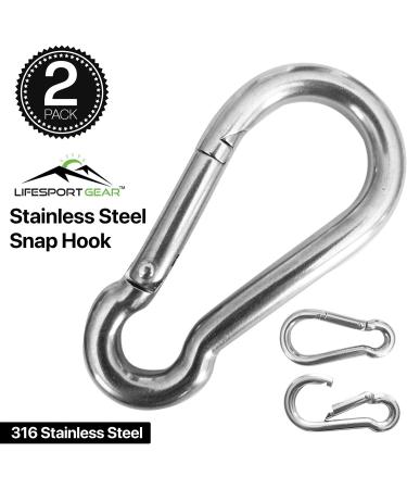 4 Pack 3-inch Marine Grade 316 Stainless Steel Carabiner Clips for Gym and Outdoor Activities - Buy Online on SooperMarket.com