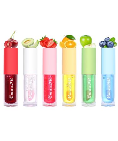 Plumping Lip Oil Set Clear Lip Gloss for Lip Care Fruit Flavour Hydrating Lip Glow Oil Toot Lip Oil Nourishing Non-sticky #1