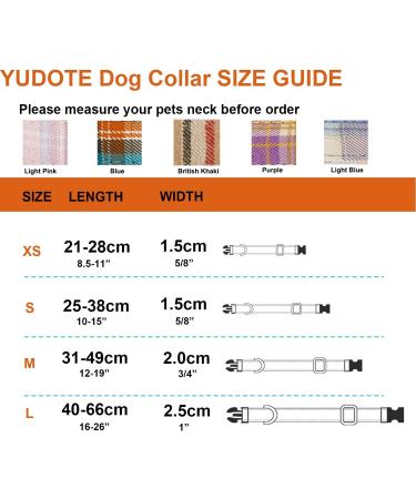 Yudote Soft Dog Collar for Small Dogs | Checkered Fabric Sensitive Skin | Light Pink (1-Pack) - Buy Online on SooperMarket.com