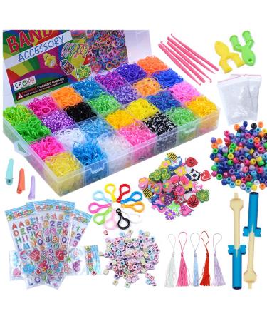 Kayzyue Rubber Band Bracelet Kit Loom Bracelet Making Kit for Bracelet Making Kit DIY Art with Storage Container - 12000 pcs with Charms,Y-Looms,Crochet Hooks and S-Clips