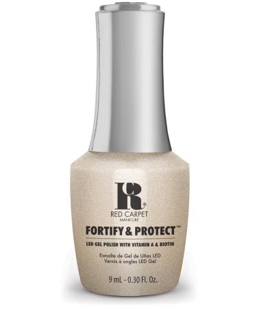 Red Carpet Manicure Fortify & Protect Pearl Shimmer Gel Polish for Strong Healthy Nails - Infused with Vitamin A & Biotin - (Less Is More) Led Nail Gel Color 0.3 Fl Oz