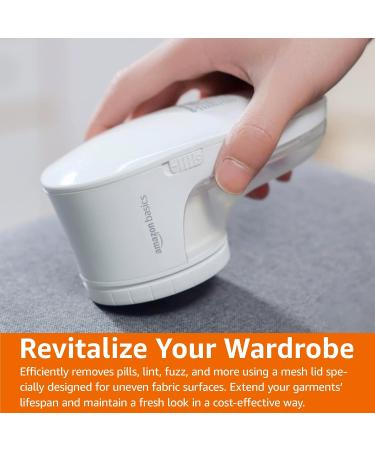 Amazon Basics Battery Operated Fabric Shaver | Lint & Fuzz Remover - 2 Spare Blades | International Shipping Available - Buy Online on SooperMarket.com