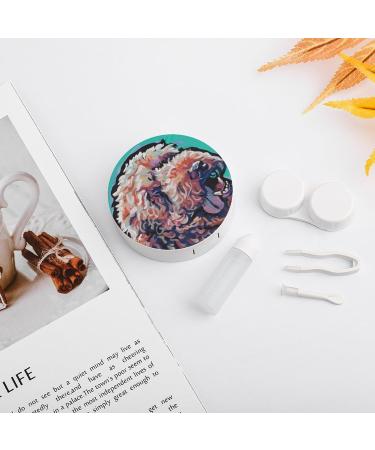 Labradoodle Poodle Contact Lens Travel Kit Portable Cute Contact Box with Mirror for Daily Outdoor - Buy Online on SooperMarket.com